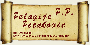 Pelagije Petaković vizit kartica